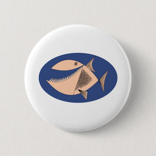 Piranha Fish 6 Cm Round Badge (Front)