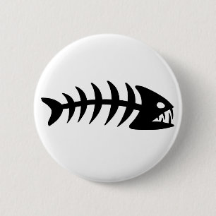 Piranha Fish Bone 6 Cm Round Badge