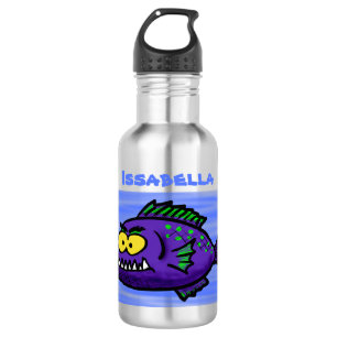 Piranha fish cartoon 532 ml water bottle