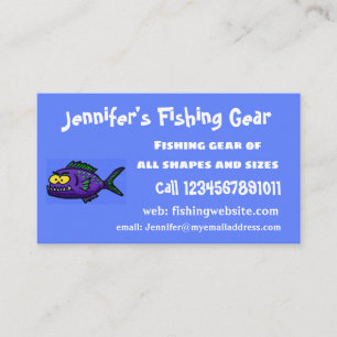 Piranha fish cartoon business card