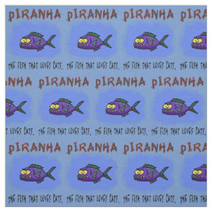 Piranha fish cartoon fabric