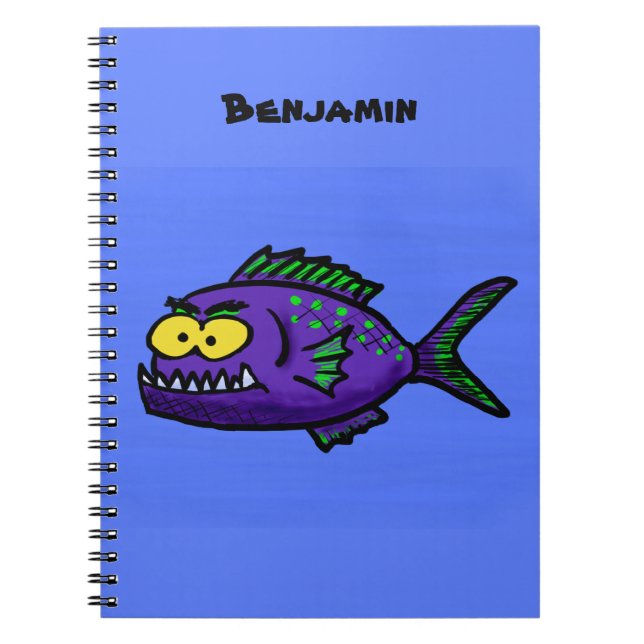 Piranha fish cartoon notebook (Front)