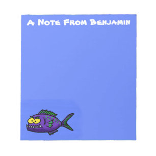 Piranha fish cartoon notepad