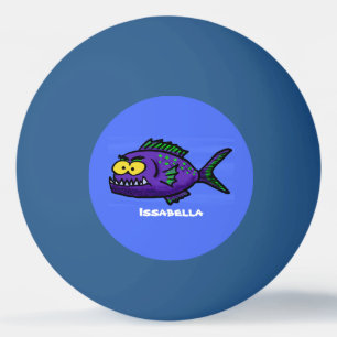 Piranha fish cartoon ping pong ball