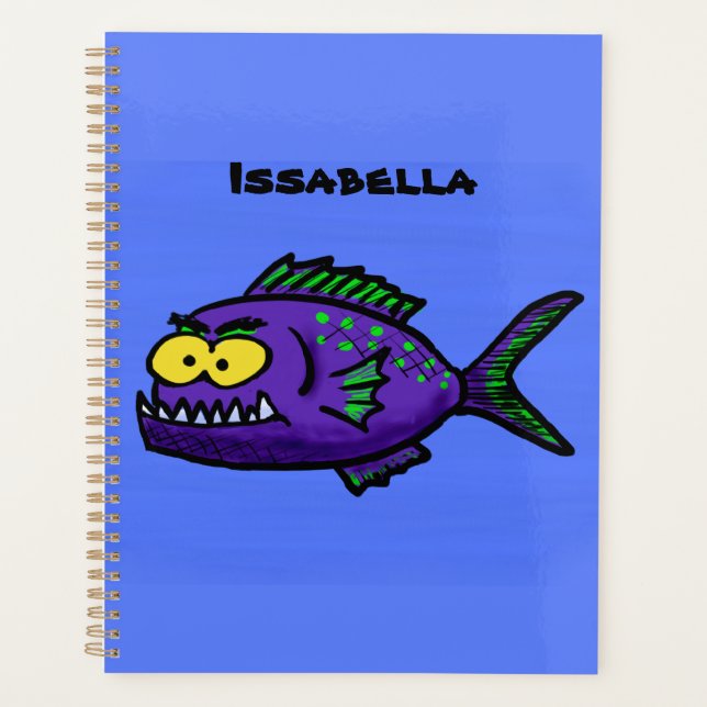 Piranha fish cartoon planner (Front)