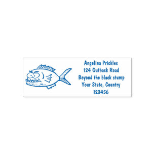 Piranha fish cartoon self-inking stamp