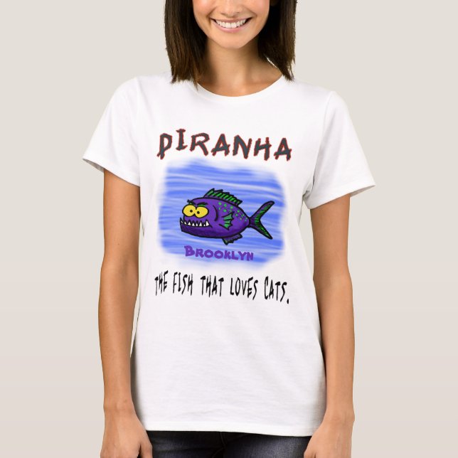 Piranha fish cartoon  T-Shirt (Front)
