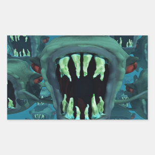 Piranhas Fish Custom Personalise Anniversaries Rectangular Sticker