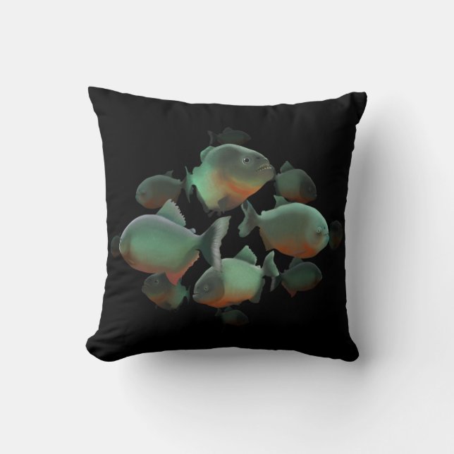 Piranhas Illustration Cushion (Front)