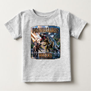 Piranhasaurus Wrecks Photographic – Funny Scary Baby T-Shirt