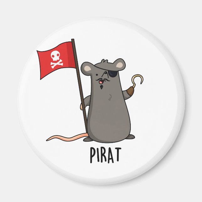 Pirat Funny Pirate Rat Pun  Magnet (Front)