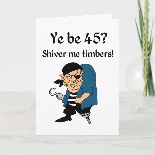 Pirate 45th Birthday Card (Front)