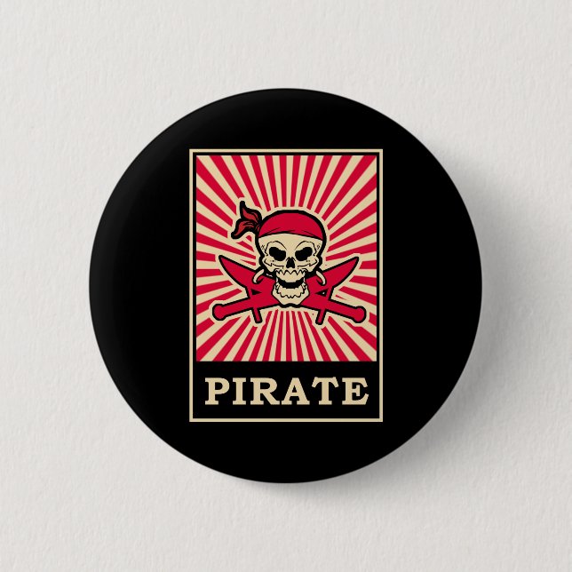 Pirate 6 Cm Round Badge (Front)