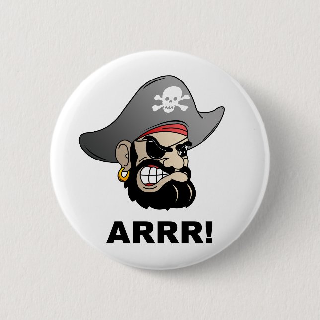 Pirate 6 Cm Round Badge (Front)