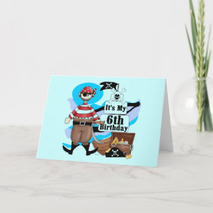 Pirate 6th Birthday t-shirts and Gifts Card