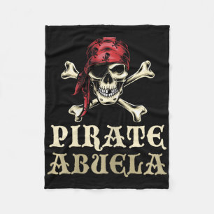 Pirate Abuela Skull Matching Grandma Halloween Cos Fleece Blanket