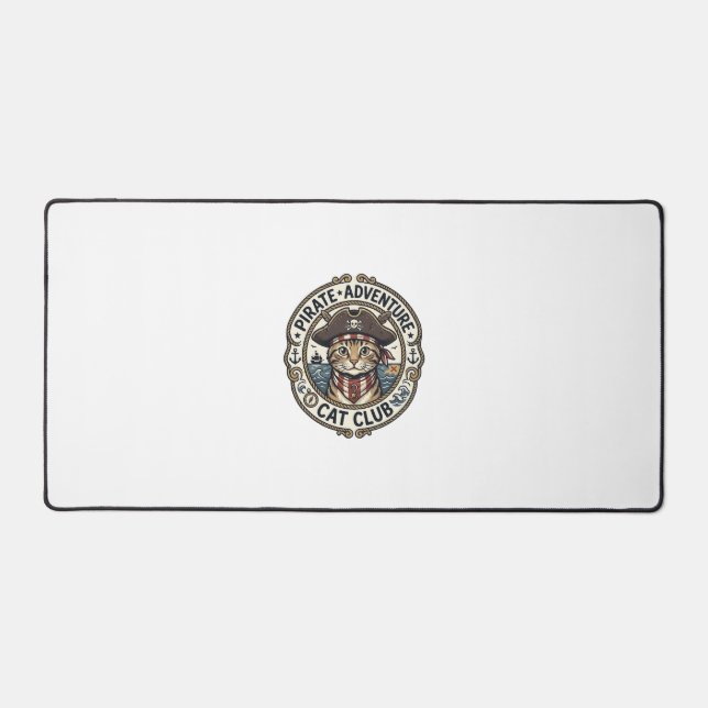 Pirate Adventure Cat POD Vector Art - Pirate Adven Desk Mat (Front)