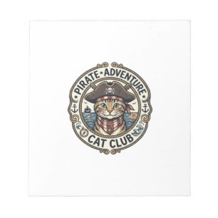 Pirate Adventure Cat POD Vector Art - Pirate Adven Notepad