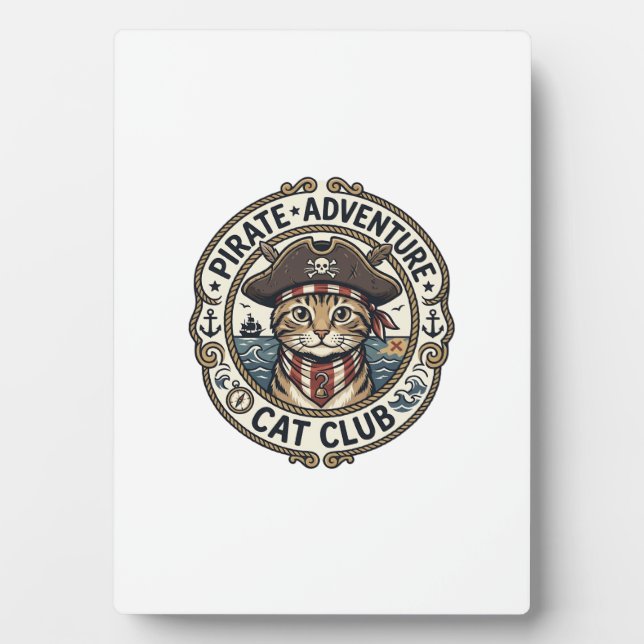 Pirate Adventure Cat POD Vector Art - Pirate Adven Plaque (Front)