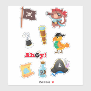 Pirate Adventure Sticker Sheet for Kids