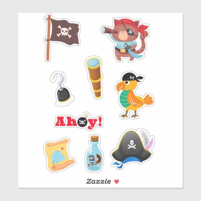 Pirate Adventure Sticker Sheet for Kids (Sheet)