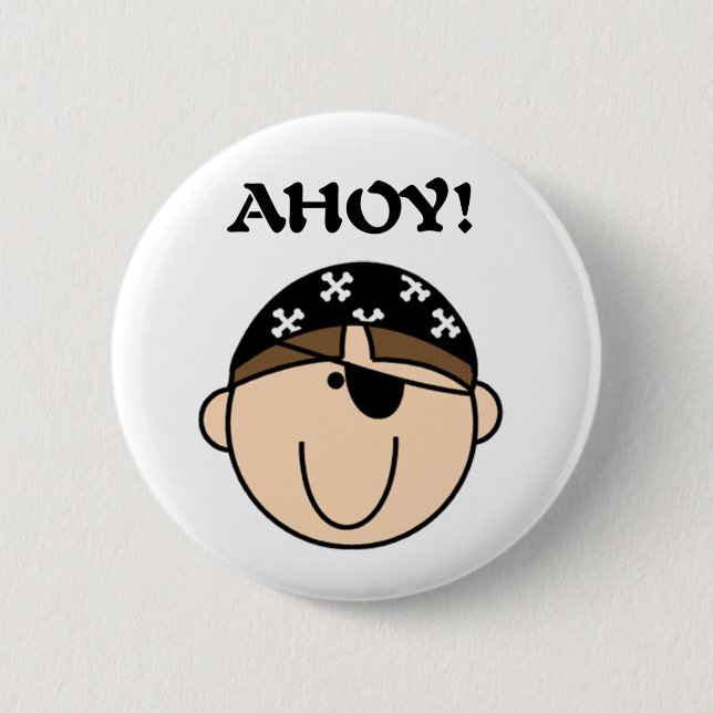 Pirate Ahoy 6 Cm Round Badge (Front)