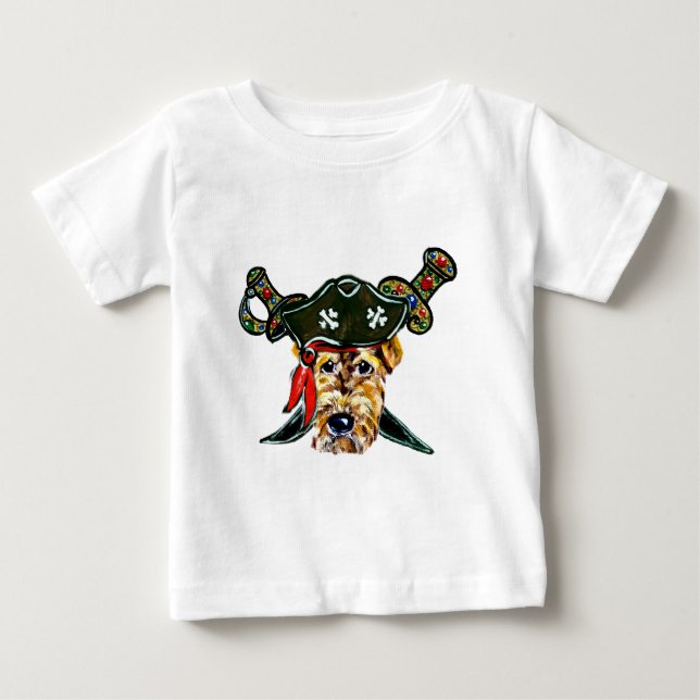 Pirate Airedale Baby T-Shirt (Front)