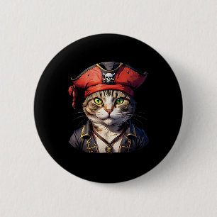 Pirate And Cat The Feline Buccaneer 6 Cm Round Badge