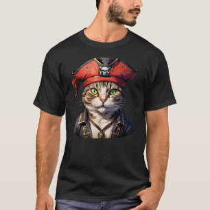 Pirate and Cat The Feline Buccaneer T-Shirt
