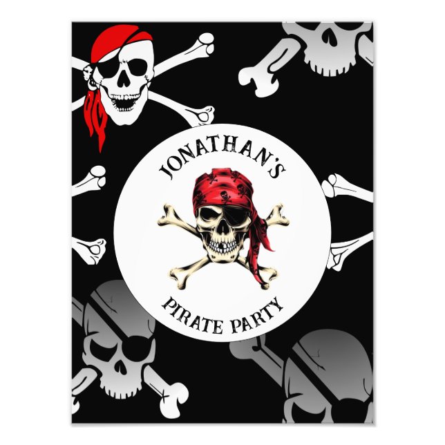 PIRATE AND CROSS BONES  PHOTO PRINT (Front)