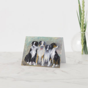 Pirate and Daughters - Australian Shepherds Card