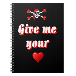 Pirate and hearts notebook