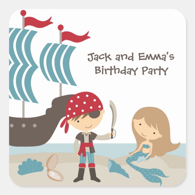 Pirate and Mermaid Stickers (Front)