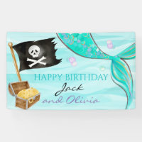 Pirate and Mermaid Tail joint Birthday