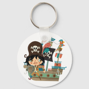 Pirate and Pirate Ship Key Ring