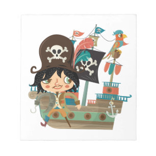 Pirate and Pirate Ship Notepad