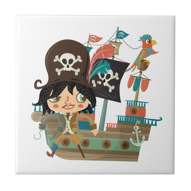 Pirate and Pirate Ship Tile (Front)