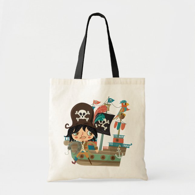 Pirate and Pirate Ship Tote Bag (Front)