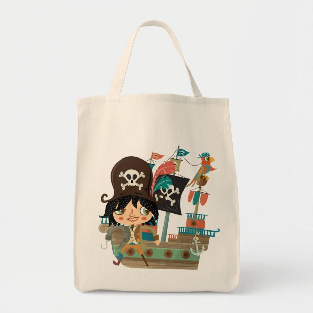 Pirate and Pirate Ship Tote Bag (Front)