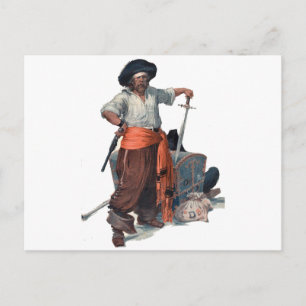 Pirate And Treasure Postcard