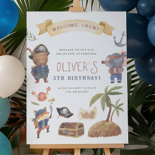 Pirate Animals Birthday Party Welcome Sign