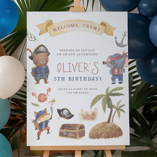 Pirate Animals Birthday Party Welcome Sign (Creator Uploaded)