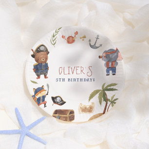 Pirate Animals Boy Birthday Party Paper Plate