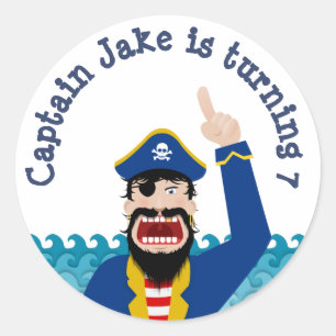 Pirate Announcement Classic Round Sticker