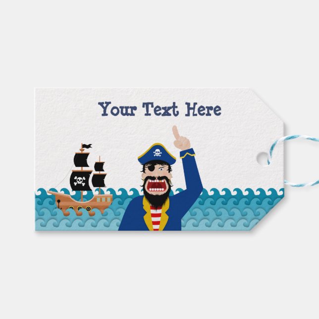 Pirate Announcement Gift Tags (Front (Horizontal))