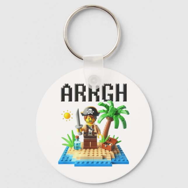 Pirate Argh Building Blocks Bricks Master Builder  Key Ring (Front)