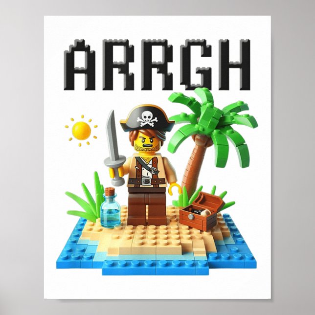 Pirate Argh Building Blocks Bricks Master Builder  Poster (Front)