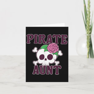 Pirate Aunt Cartoon Skull Funny Family Halloween Card