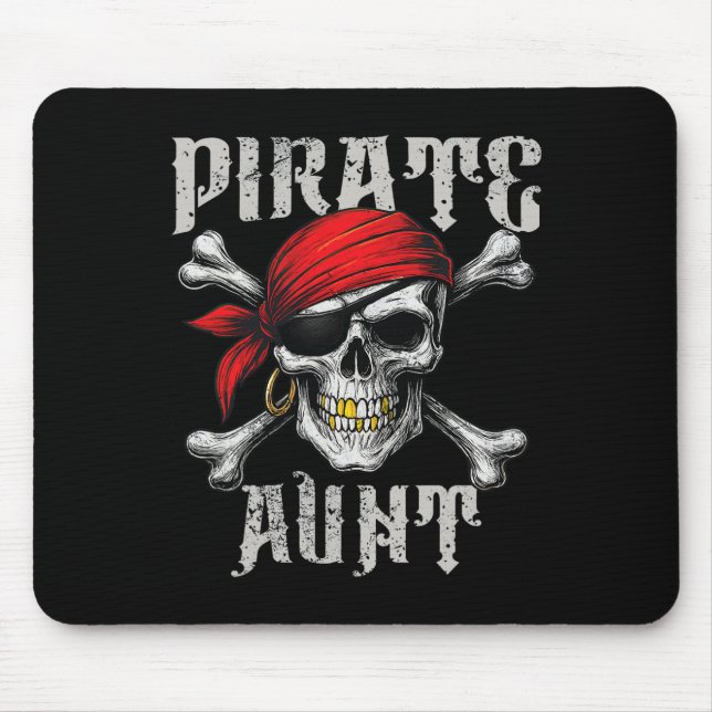 Pirate Aunt Jolly Roger Flag And Skull Crossbones  Mouse Pad (Front)