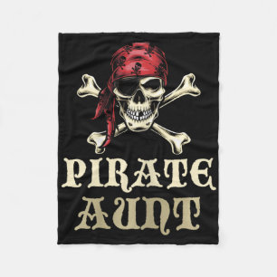Pirate Aunt Skull Matching Grandma Halloween Costu Fleece Blanket